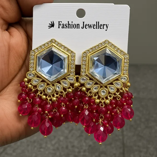 Pink_Chandbali_Clip-on_Earring__For_Women