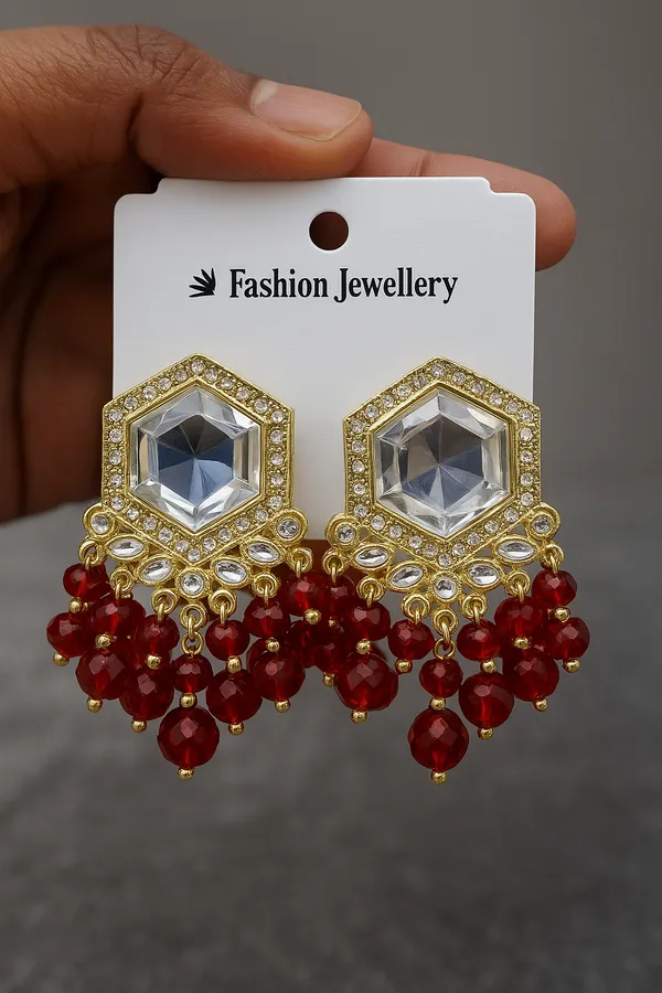 Maroon_Chandbali_Clip-on_Earring__For_Women