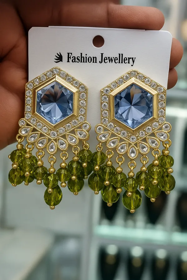 Green_Chandbali_Clip-on_Earring__For_Women