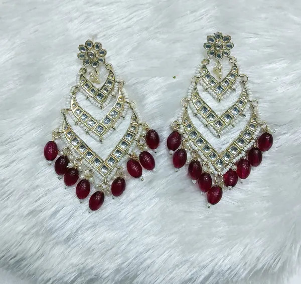 Maroon_Chandbali_Clip-on_Earring__For_Women
