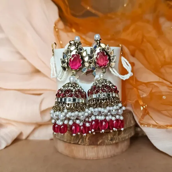 Pink_Chandbali_Clip-on_Earring__For_Women