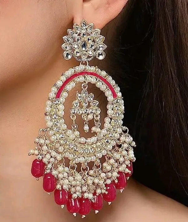 Pink_Chandbali_Clip-on_Earring__For_Women