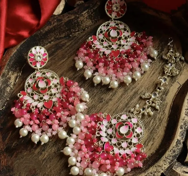 Pink_Chandbali_Clip-on_Earring__For_Women