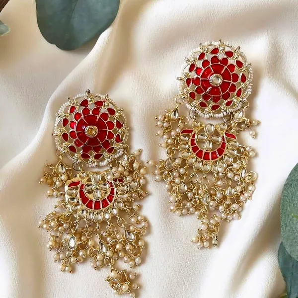 Red_Chandbali_Clip-on_Earring__For_Women