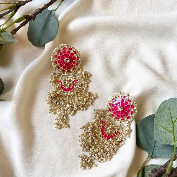 Pink_Chandbali_Clip-on_Earring__For_Women