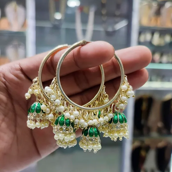 Green_Chandbali_Clip-on_Earring__For_Women