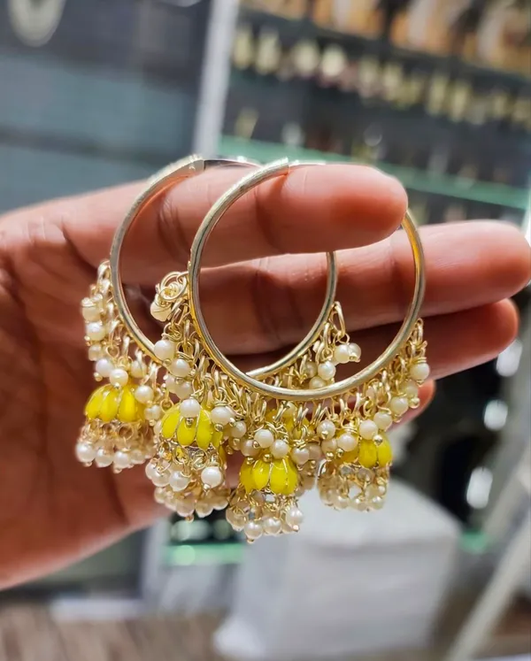 Yellow_Chandbali_Clip-on_Earring__For_Women