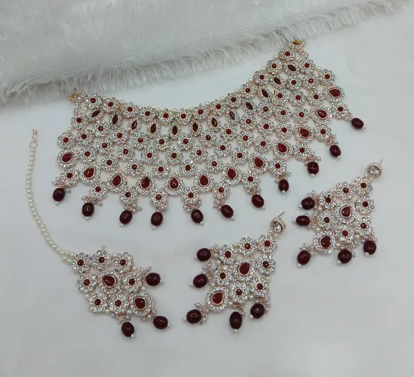 Red_Gold-plated_Necklace__Earring_&_Maang_Tikka_Set__For_Women