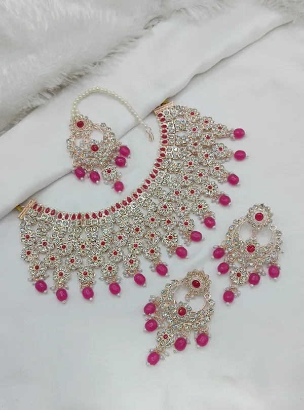 Red_Gold-plated_Necklace__Earring_&_Maang_Tikka_Set__For_Women