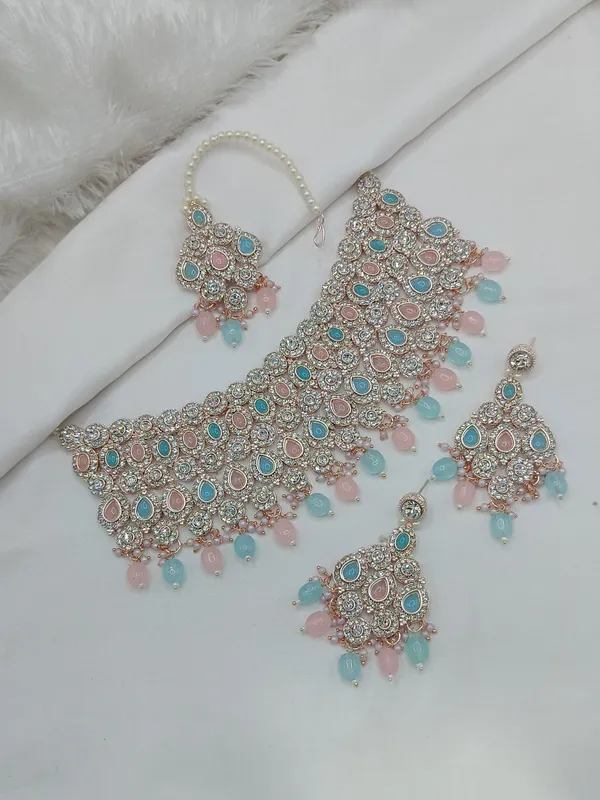 Blue_Gold-plated_Necklace__Earring_&_Maang_Tikka_Set__For_Women