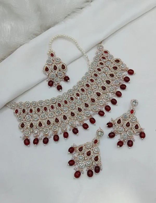 Maroon_Gold-plated_Necklace__Earring_&_Maang_Tikka_Set__For_Women