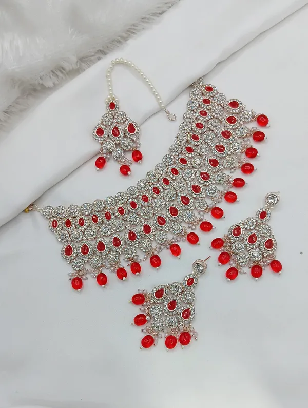 Red_Gold-plated_Necklace__Earring_&_Maang_Tikka_Set__For_Women