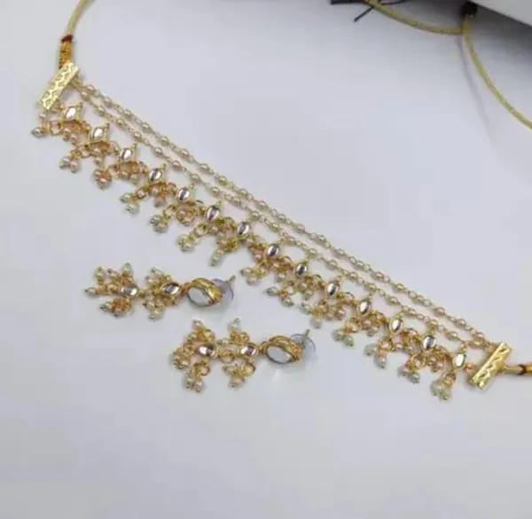 White_Gold-plated_Necklace__Earring_&_Maang_Tikka_Set__For_Women