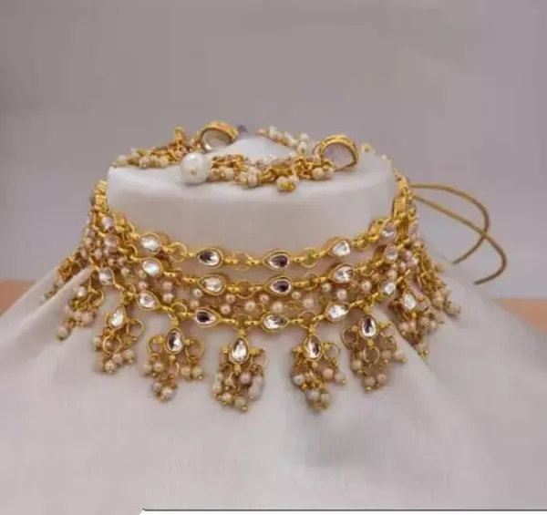 White_Gold-plated_Necklace__Earring_&_Maang_Tikka_Set__For_Women