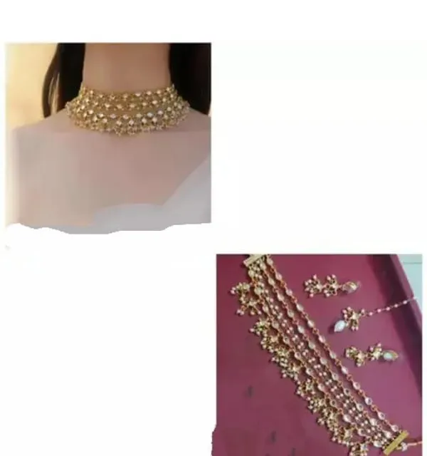 White_Gold-plated_Necklace__Earring_&_Maang_Tikka_Set__For_Women