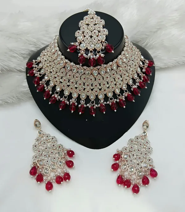 Red_Gold-plated_Necklace__Earring_&_Maang_Tikka_Set__For_Women