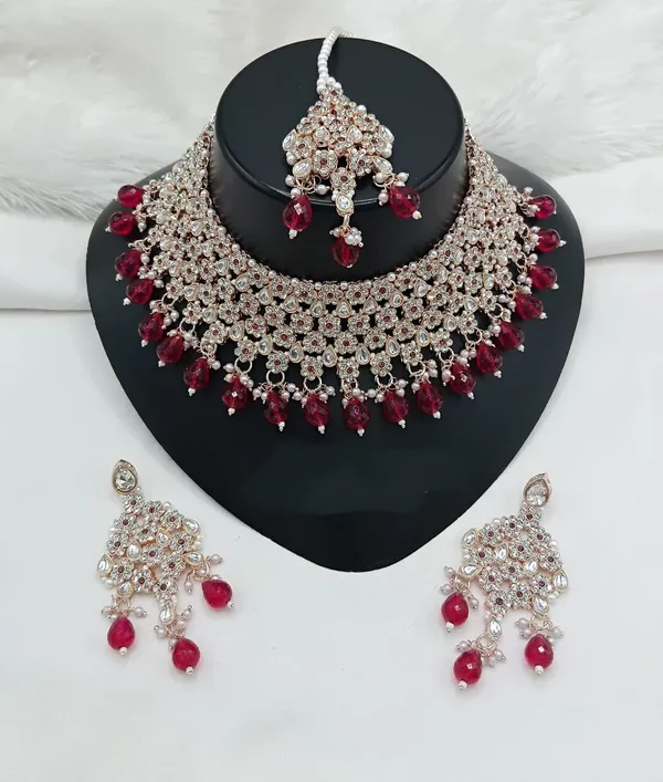 Purple_Gold-plated_Necklace__Earring_&_Maang_Tikka_Set__For_Women