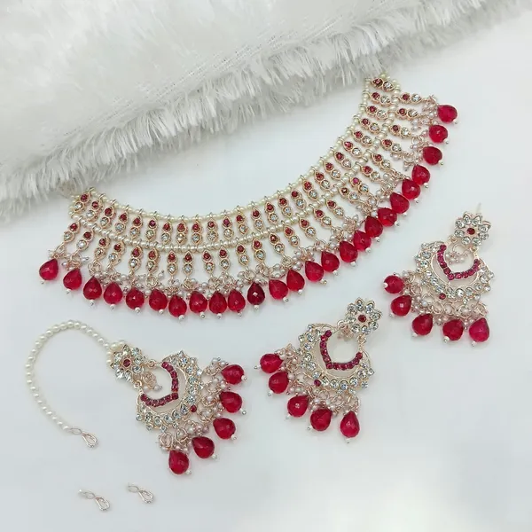 Red_Gold-plated_Necklace__Earring_&_Maang_Tikka_Set__For_Women