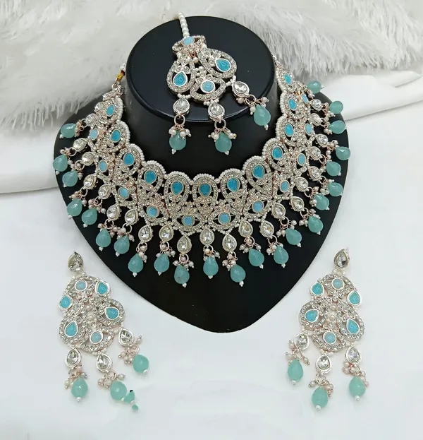 Blue_Gold-plated_Necklace__Earring_&_Maang_Tikka_Set__For_Women