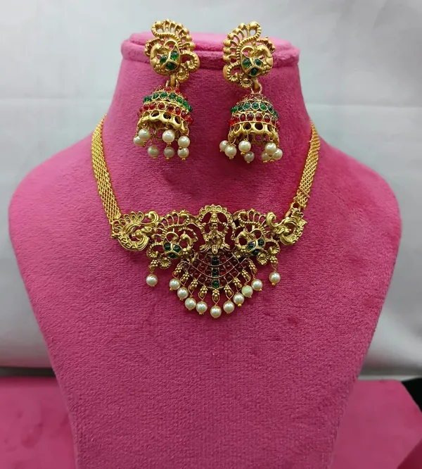 Multicolor_Gold-plated_Necklace__Earring_&_Maang_Tikka_Set__For_Women