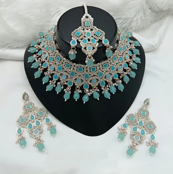 Blue_Gold-plated_Necklace__Earring_&_Maang_Tikka_Set__For_Women