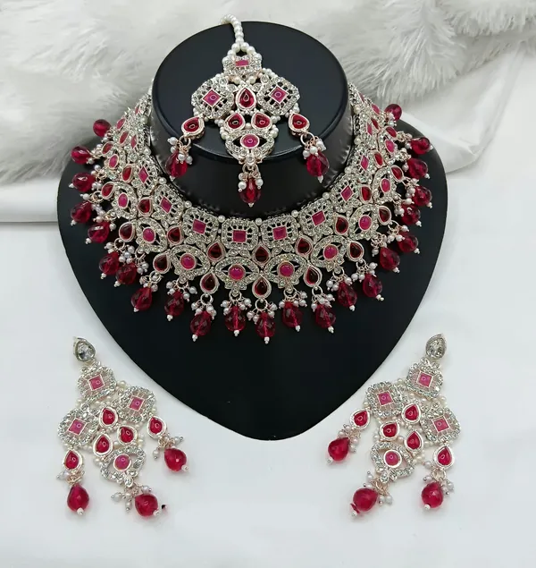 Red_Gold-plated_Necklace__Earring_&_Maang_Tikka_Set__For_Women