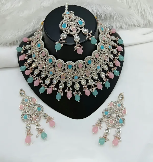 Multicolor_Gold-plated_Necklace__Earring_&_Maang_Tikka_Set__For_Women