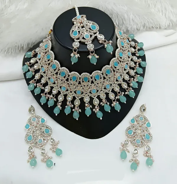 Blue_Gold-plated_Necklace__Earring_&_Maang_Tikka_Set__For_Women