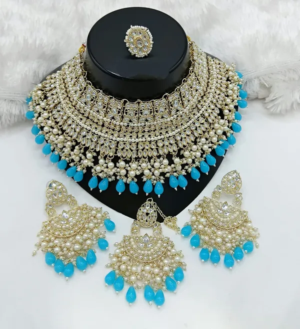 Blue_Gold-plated_Necklace__Earring_&_Maang_Tikka_Set__For_Women