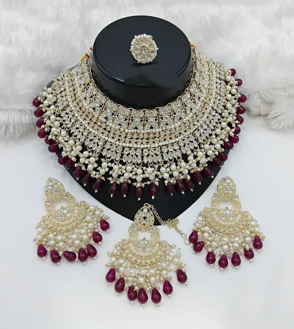 Maroon_Gold-plated_Necklace__Earring_&_Maang_Tikka_Set__For_Women