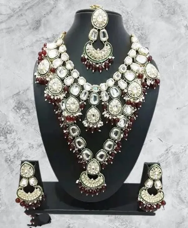 Red_Gold-plated_Necklace__Earring_&_Maang_Tikka_Set__For_Women