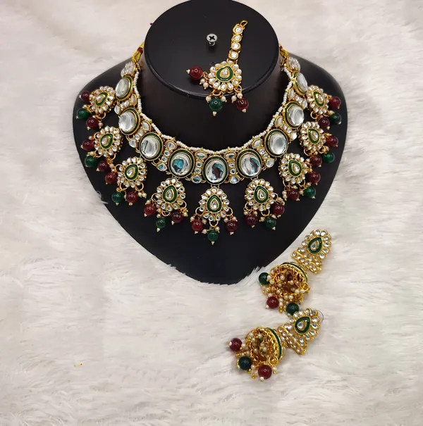Multicolor_Gold-plated_Necklace__Earring_&_Maang_Tikka_Set__For_Women