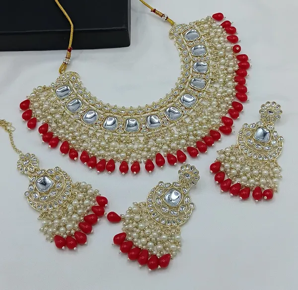 Red_Gold-plated_Necklace__Earring_&_Maang_Tikka_Set__For_Women