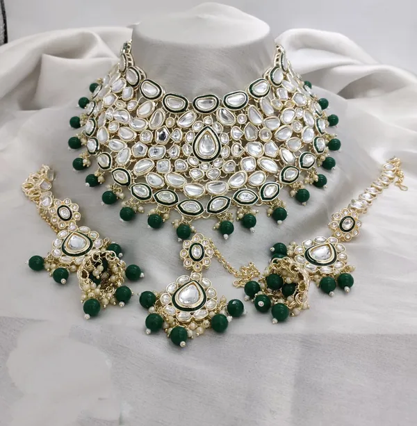 Green_Gold-plated_Necklace__Earring_&_Maang_Tikka_Set__For_Women