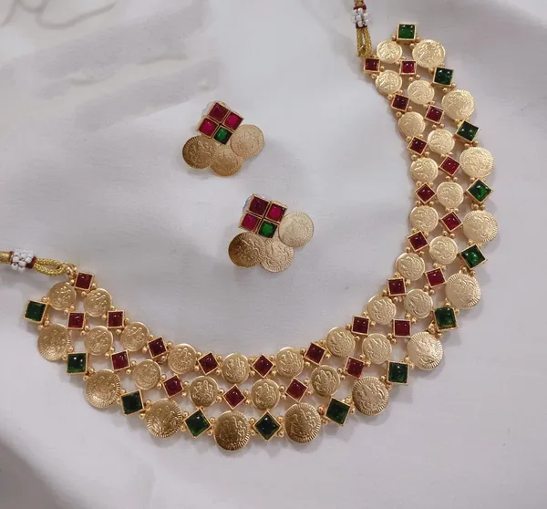 Multicolor_Gold-plated_Necklace__Earring_&_Maang_Tikka_Set__For_Women