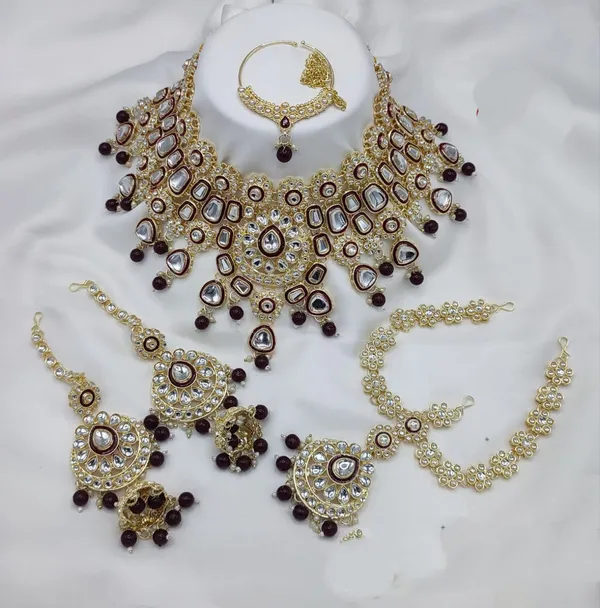Black_Gold-plated_Necklace__Earring_&_Maang_Tikka_Set__For_Women
