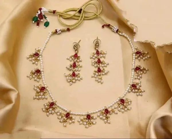 Red_Gold-plated_Necklace__Earring_&_Maang_Tikka_Set__For_Women