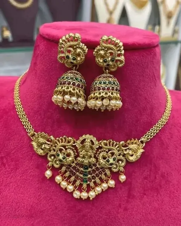Multicolor_Gold-plated_Necklace__Earring_&_Maang_Tikka_Set__For_Women