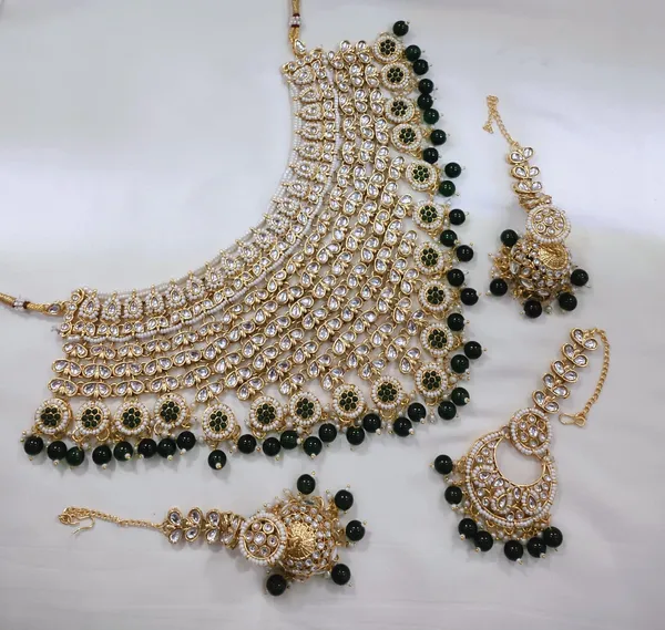 Black_Gold-plated_Necklace__Earring_&_Maang_Tikka_Set__For_Women