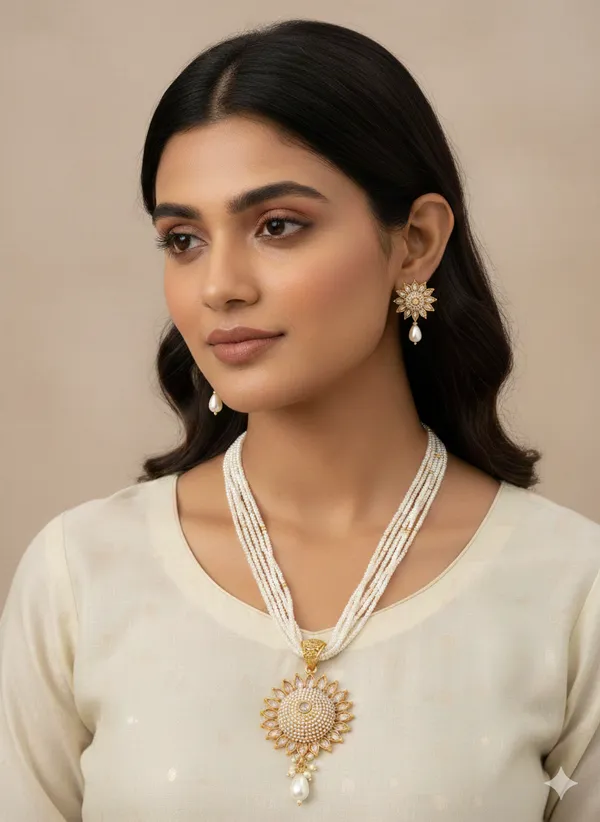 White_Premium_Alloy_Earrings_&_Necklace_Jewellery_Set_For_Women_(Pack_Of_2)
