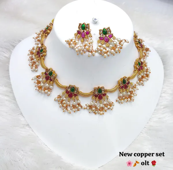 White_Premium_Alloy_Earrings_&_Necklace_Jewellery_Set_For_Women_(Pack_Of_2)