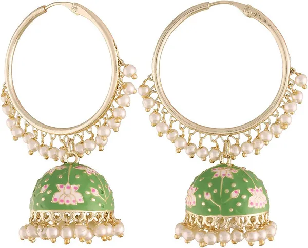 Light_Green__Brass_Jhumka_Earrings_For_Women