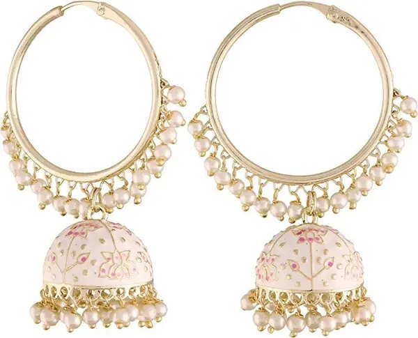 White__Brass_Jhumka_Earrings_For_Women