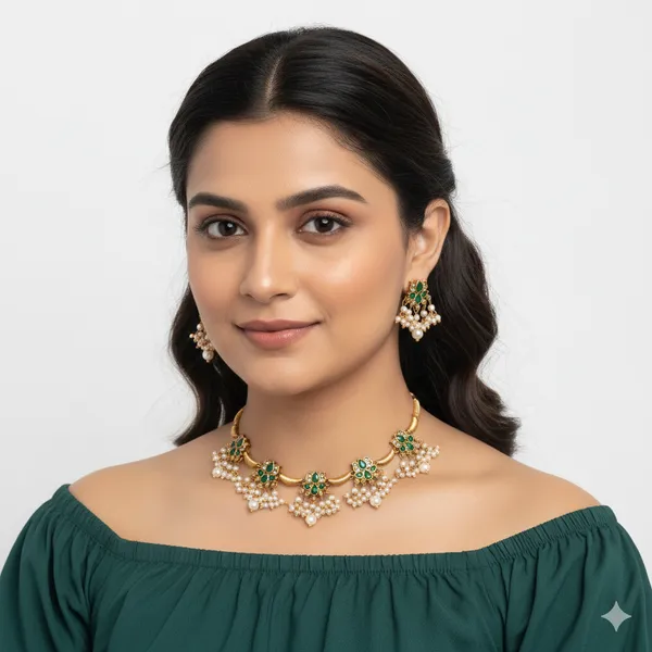 Green_Premium_Alloy_Earrings_&_Necklace_Jewellery_Set_For_Women_(Pack_Of_2)