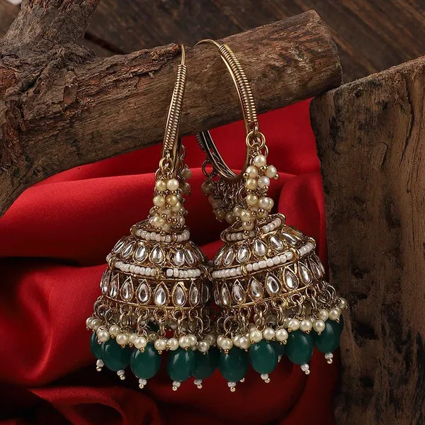 Green__Alloy_Jhumka_Earrings_For_Women