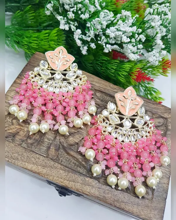 Pink__Alloy_Jhumka_Earrings_For_Women