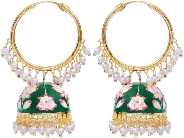 Green__Alloy_Jhumka_Earrings_For_Women