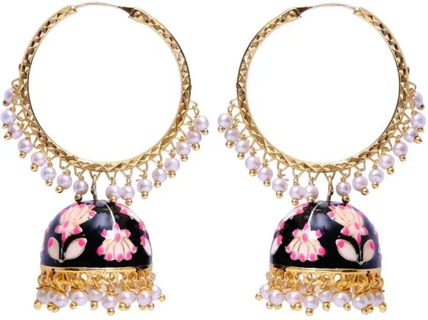 Black__Alloy_Jhumka_Earrings_For_Women