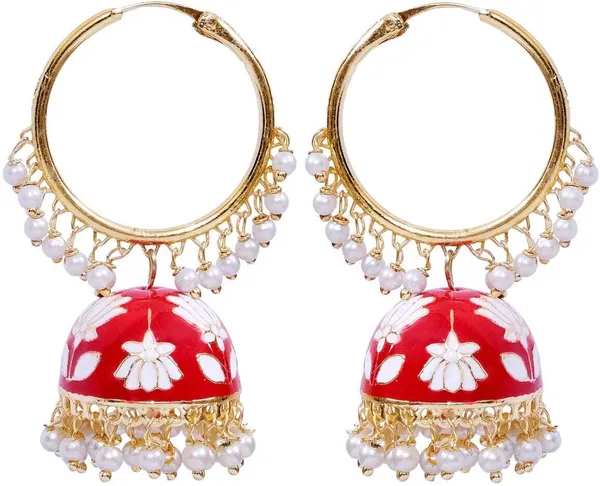 Red__Alloy_Jhumka_Earrings_For_Women
