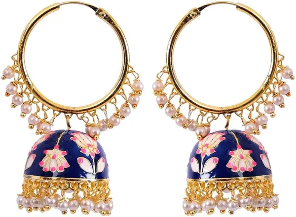 Blue__Alloy_Jhumka_Earrings_For_Women
